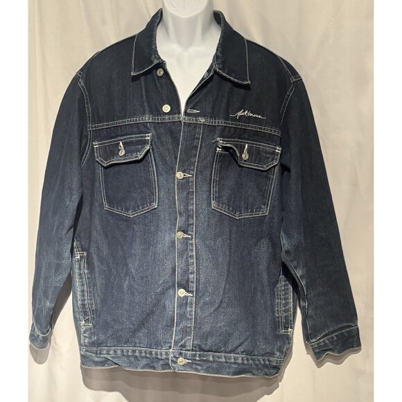 MENS VINTAGE PLATINUM FUBU FAT ALBERT DENIM JEAN JACKET SIZE XL - Picture 4 of 8